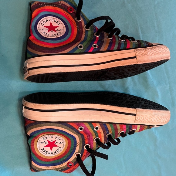 🌈 W7 Multi-color Converse hi-top (RED) Scott Pratt - Picture 1 of 12